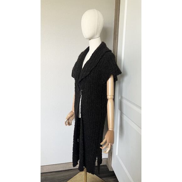 Tabask Handmade Peruvian Alpaca Wool Blend Knit Brown Long Cardigan Sweater Sz S - Picture 9 of 16